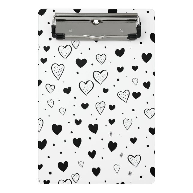 Mini Prancheta Modern Hearts Pattern (Frente)