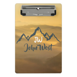 Mini Prancheta monograma de montanhas personalizável do nascer do