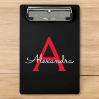 Monograma de Nome Feminino Rosto Preto Vermelho