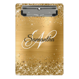 Mini Prancheta Monograma do Rico Dourado com brilho