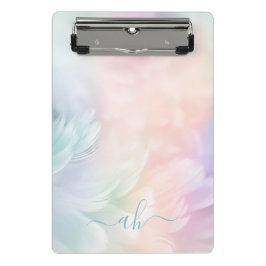 Mini Prancheta Monograma Elegante de Menina em Arco-Íris Pastel c
