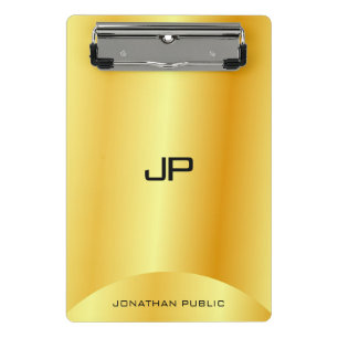 Mini Prancheta Monograma Elegante Dourado Personalizado, Modelo M