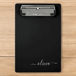 Mini Prancheta Monograma Elegante Moderno e Branco Negro