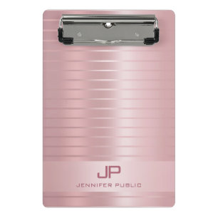 Mini Prancheta Monograma Modelo de Rosa Dourado sofisticado moder