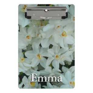 Mini Prancheta Narciso Paperwhite Flores Brancas Delicadas