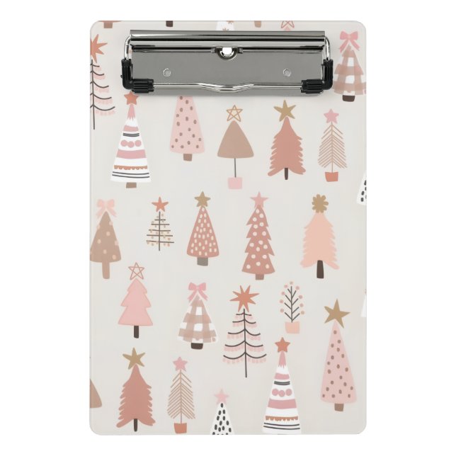 Mini Prancheta  Noël Scandinave Sapins Roses (Frente)