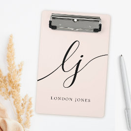 Mini Prancheta Nome de Script Mínimo Profissional de Iniciais do 