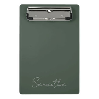 Mini Prancheta Nome Personalizado Elegante Azul Verde