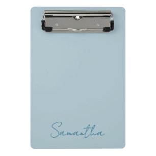 Mini Prancheta Nome Personalizado Elegante Pastel Azul