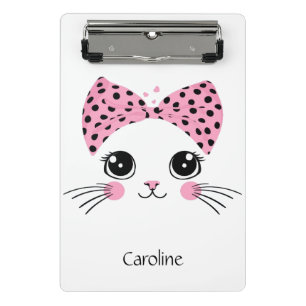 Mini Prancheta Nome Personalizado Face De Gato
