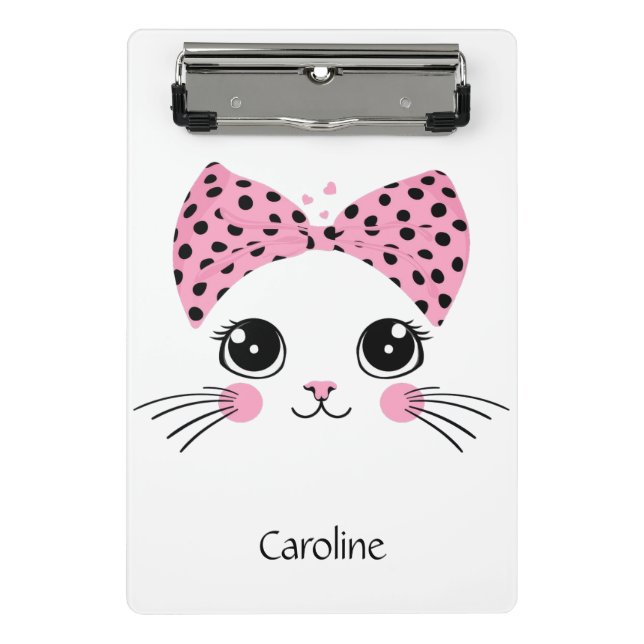 Mini Prancheta Nome Personalizado Face De Gato (Frente)
