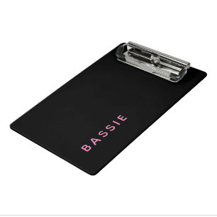 Mini Prancheta Nome personalizado negro minimalista