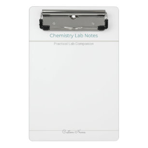 Mini Prancheta Notas de Laboratório de Química – Nome Personaliza