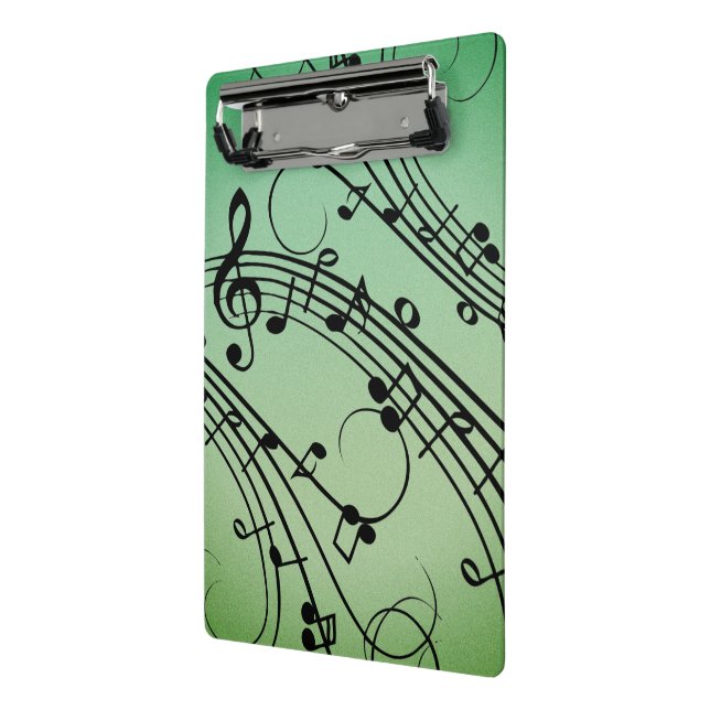 Mini Prancheta Notas Elegantes Design de Música Verde (Angulado2)