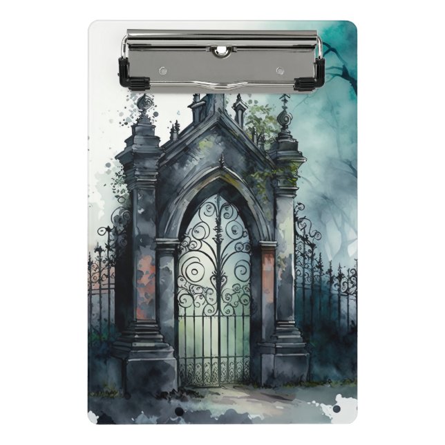 Mini Prancheta O Design 11 da série Gótica Cemetery Gate (Frente)