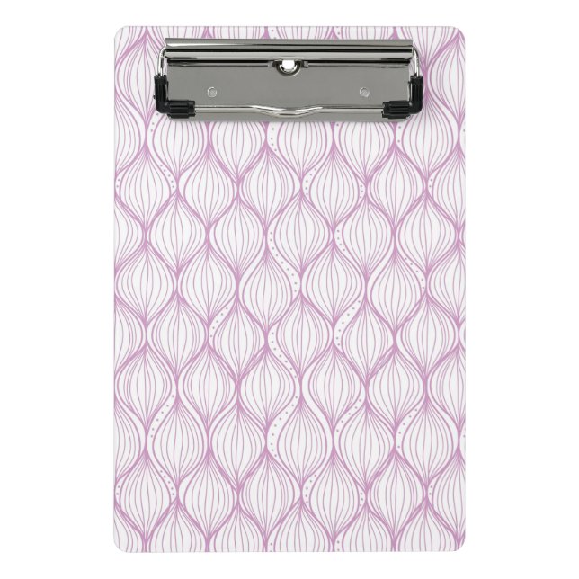 Mini Prancheta O ogee roxo listra o fundo do teste padrão (Frente)