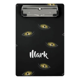 Mini Prancheta Olhos de gato de nome personalizado em preto