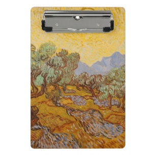 Mini Prancheta Oliveiras de Van Gogh Sol Amarelo Céu