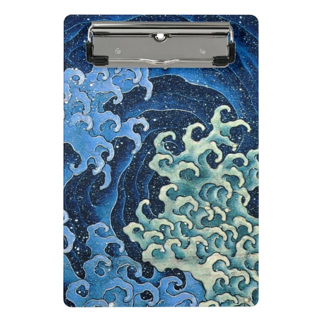 Mini Prancheta Onda Feminina Hokusai Vintage Oceano  (Frente)