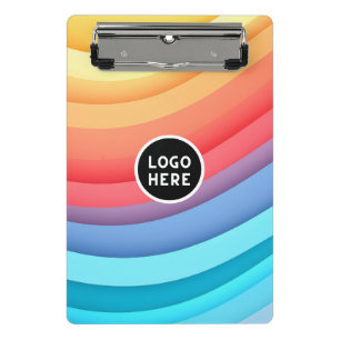 Mini Prancheta Ondas de Arco-Íris Abstratas Modernas com seu Logo