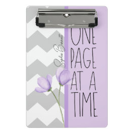 Mini Prancheta One Page at a Time – Motivational Lavender Floral