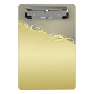 Mini Prancheta Ouro de luxo decorativo em ouro e prata, monograma