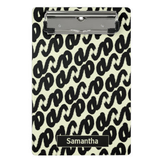 Mini Prancheta padrão abstrato monocromático em preto e branco
