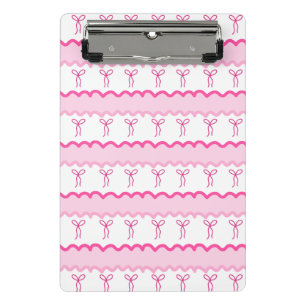 Mini Prancheta Padrão contínuo de laço rosa pastel - Estética fof