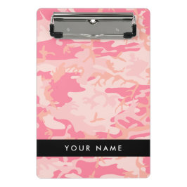 Mini Prancheta Padrão de Camuflagem Rosa, Seu nome, Personalize