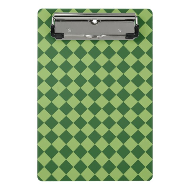 Mini Prancheta Padrão de Diamante de Xadrez Verde (Frente)