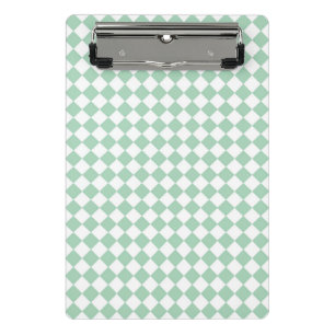 Mini Prancheta Padrão de Diamante do Verificador Branco Verde
