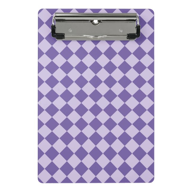 Mini Prancheta Padrão de Diamante Xadrez Roxo (Frente)