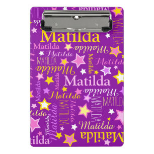 Mini Prancheta Padrão de estrelas com nome de meninas em rosa rox