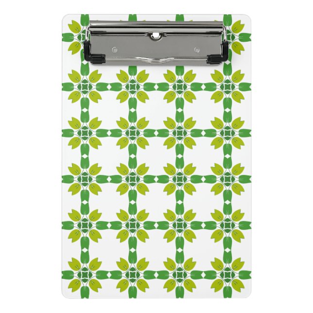 Mini Prancheta Padrão De Folha, Padrão De Folhas, Folhas Verdes (Frente)