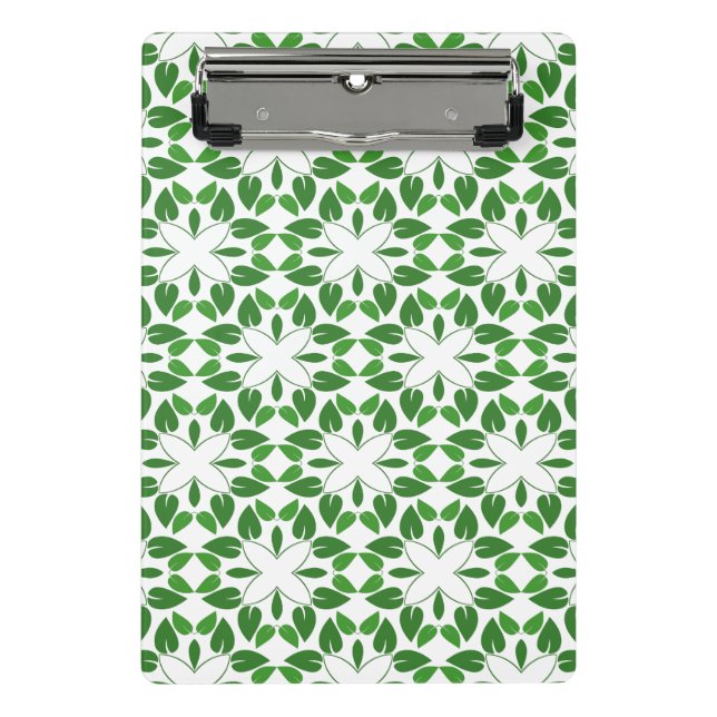 Mini Prancheta Padrão De Folha, Padrão De Folhas, Folhas Verdes (Frente)