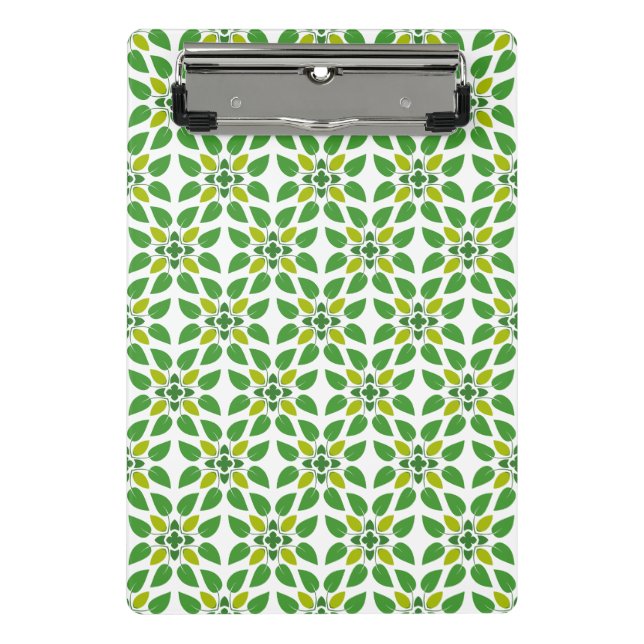 Mini Prancheta Padrão De Folha, Padrão De Folhas, Folhas Verdes (Frente)