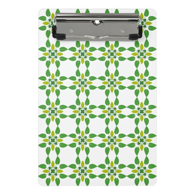 Mini Prancheta Padrão de Folhas, Padrão de Folhagens, Folhas Verd (Frente)