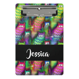 Mini Prancheta Padrão de gatos gradiente coloridos