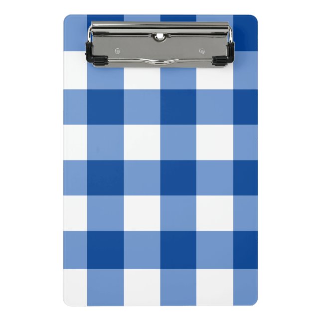 Mini Prancheta Padrão de gingham azul (Frente)