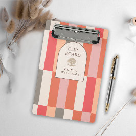 Mini Prancheta Padrão de Listras Femininas Elegantes Personalizad