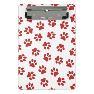 Mini Prancheta Padrão De Patas, Patas Cachorros, Patas Vermelhas