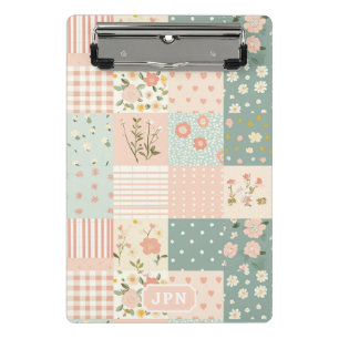 Mini Prancheta Padrão de Patches Florais Vintage - Pastel (7)
