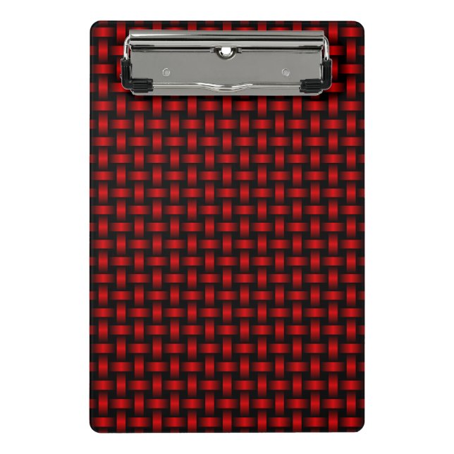 Mini Prancheta Padrão de Tecido Preto Vermelho (Frente)