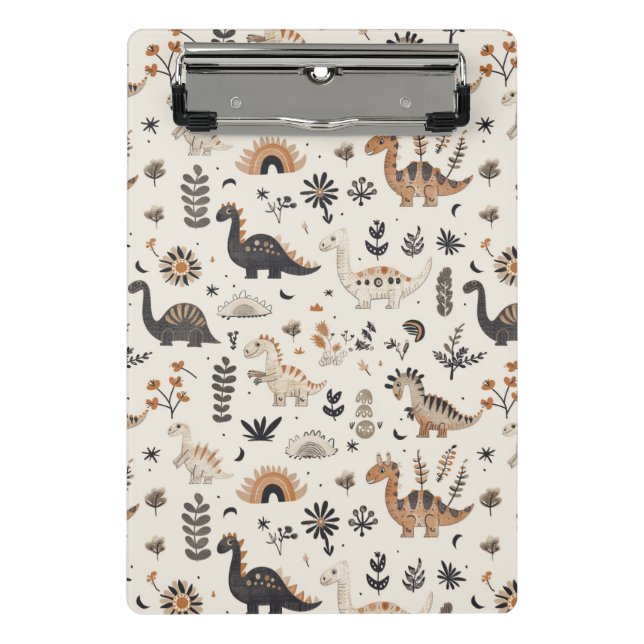 Mini Prancheta Padrão do Dinossauro da Selva de Boho (Frente)