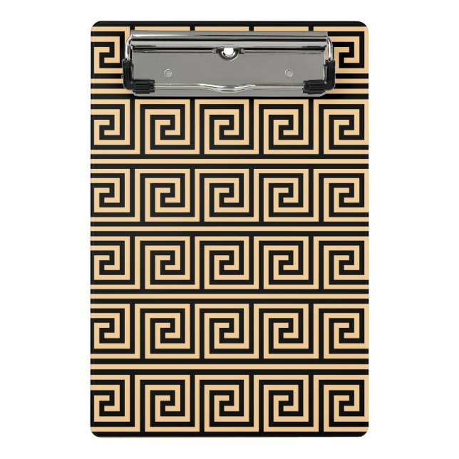 Mini Prancheta Padrão dos Quadrados-Chave Gregos Meander Brown (Frente)