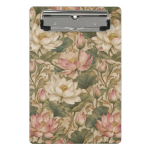 Padrão Floral Botânico Lótus de Água Vintage