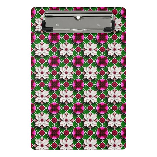 Mini Prancheta Padrão Floral com Flores Coloridas (Frente)