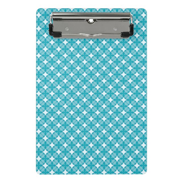 Mini Prancheta Padrão Gingham de Grade e Estrelas (Frente)