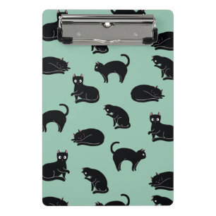 Mini Prancheta Padrão Personalizável de Gatos Pretos Sem Fios