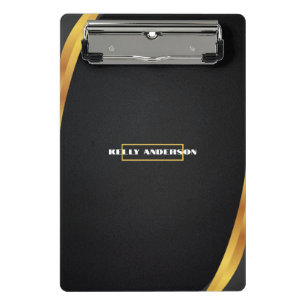 Mini Prancheta Padrão preto e Dourado minimalista moderno com per